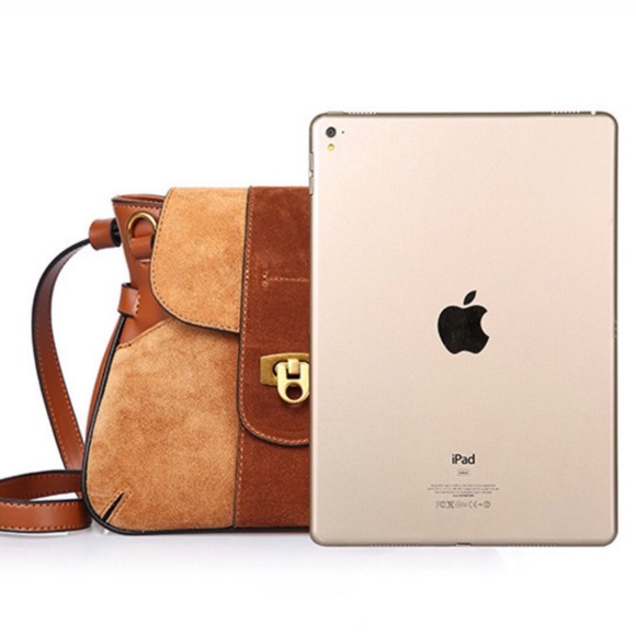 Small Luxury Suede & Leather Messenger Bag - Picture 6 of 8